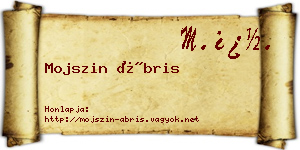 Mojszin Ábris névjegykártya